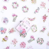 50pcs/pack Cute Flower Unicorn Posters Mini Paper Sticker Decoration Diary Scrapbooking Label Sticker Stationery