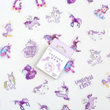 50pcs/pack Cute Flower Unicorn Posters Mini Paper Sticker Decoration Diary Scrapbooking Label Sticker Stationery