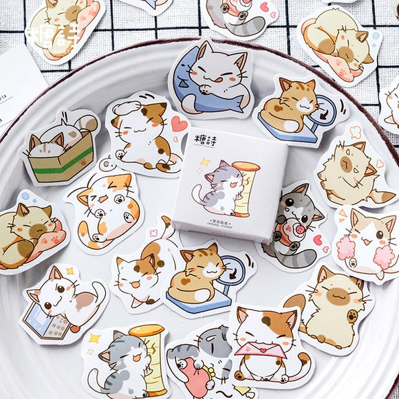 45 Pcs/box My Naughty Cats Diy Mini Paper Sticker Diary Album Scrapbooking Decoration Sticker Kawaii Stationery