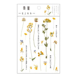 Mr.Paper 12 Designs Natural Daisy Clover Japanese Words Stickers Transparent PET Material Flowers Leaves Plants Deco Stickers