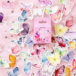 45pcs/pack Lovely Butterfly Label Stickers Set Decorative Stationery Craft Stickers Scrapbooking Diy Diary Album Stick Label