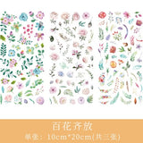 3pcs/set  2019NEW Cartoon Flowers Leaves Sticker  DIY Diary Decor Stickers Scrapbook cute Stationery journal Supplies